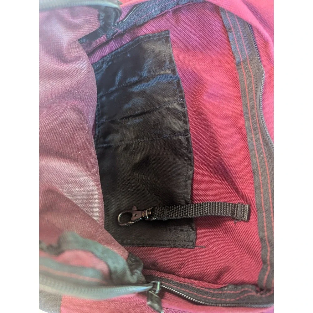 Vintage Coleman Burgundy Backpack Daypack School Hiking Camping Travel Bag Red M